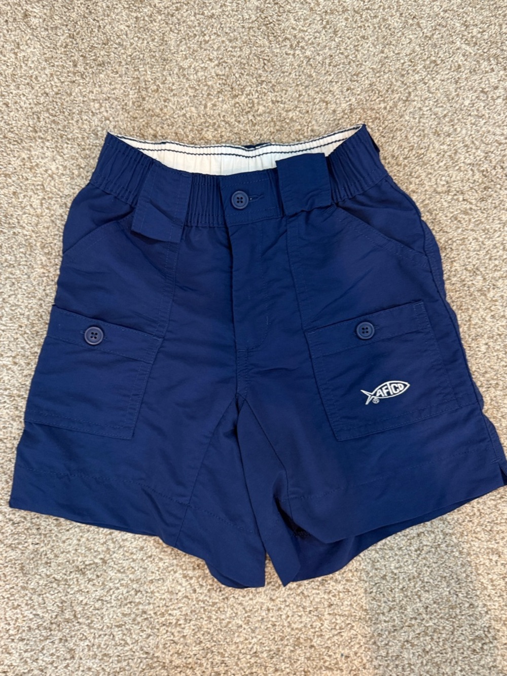AFTCD Navy Boy’s Cargo Shorts sz 22 (6/7) with Elastic Waist